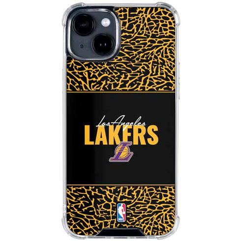NBA Los Angeles Lakers Elephant Print iPhone 15 Clear Case