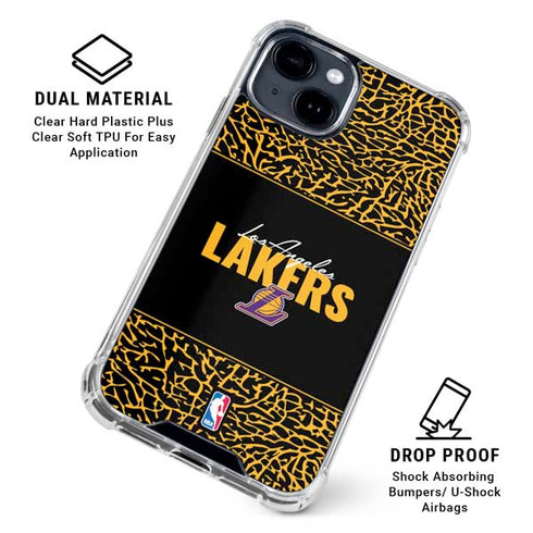 NBA Los Angeles Lakers Elephant Print iPhone 15 Clear Case