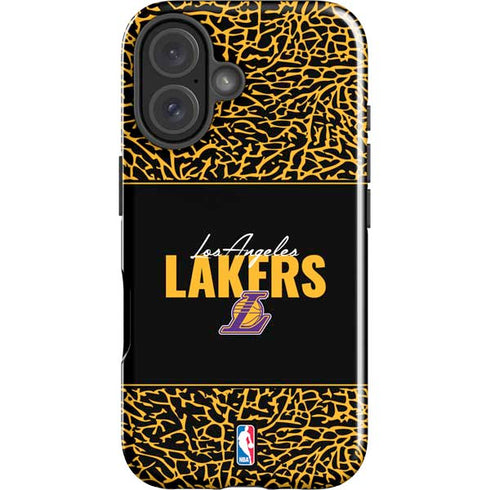 NBA Los Angeles Lakers Elephant Print iPhone 16 Impact Case