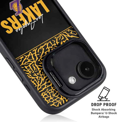 NBA Los Angeles Lakers Elephant Print iPhone 16e Kickstand Case