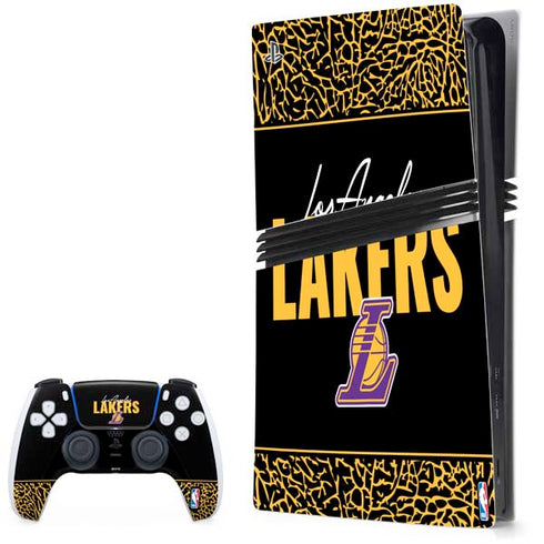 NBA Los Angeles Lakers Elephant Print PS5 Pro Bundle Skin