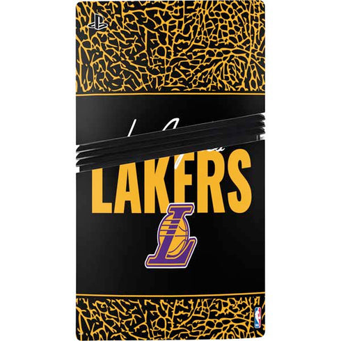NBA Los Angeles Lakers Elephant Print PS5 Pro Disk Bundle Skin