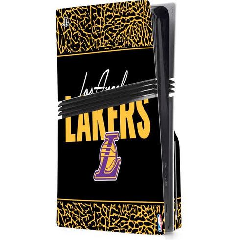 NBA Los Angeles Lakers Elephant Print PS5 Pro Disk Console Skin
