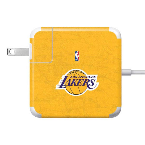 NBA Los Angeles Lakers Distressed 85W Power Adapter (15 and 17 inch MacBook Pro Charger) Skin