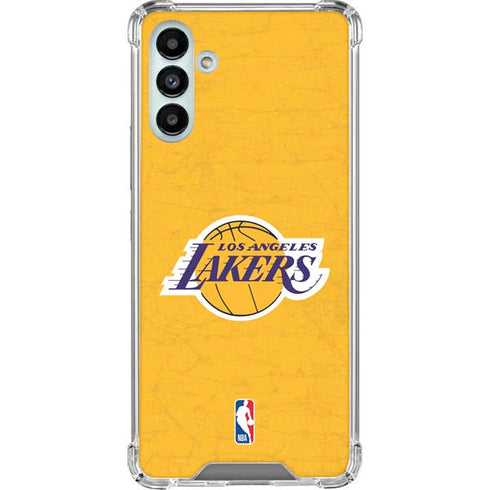 NBA Los Angeles Lakers Distressed Galaxy A13 5G Clear Case