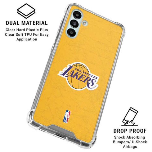 NBA Los Angeles Lakers Distressed Galaxy A13 5G Clear Case