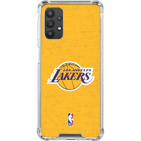NBA Los Angeles Lakers Distressed Galaxy A32 5G Clear Case