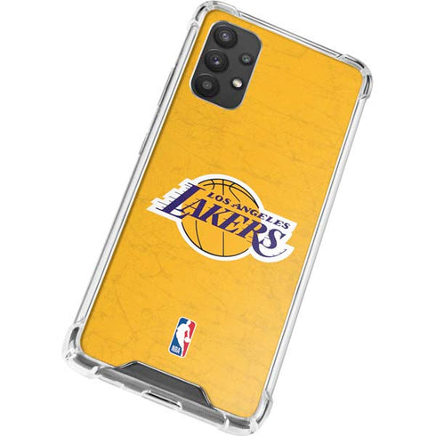 NBA Los Angeles Lakers Distressed Galaxy A32 5G Clear Case