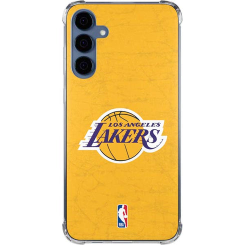 NBA Los Angeles Lakers Distressed Galaxy A35 5G Clear Case