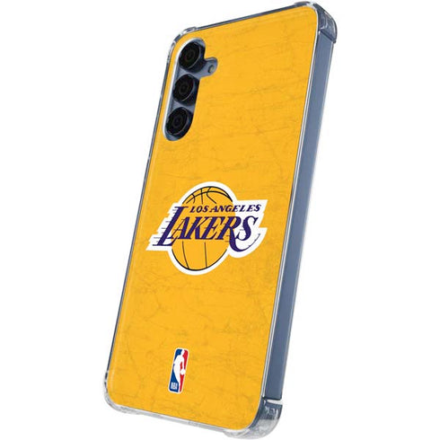 NBA Los Angeles Lakers Distressed Galaxy A35 5G Clear Case