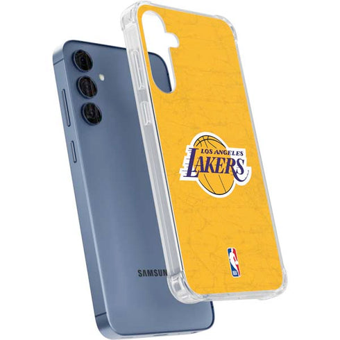 NBA Los Angeles Lakers Distressed Galaxy A35 5G Clear Case