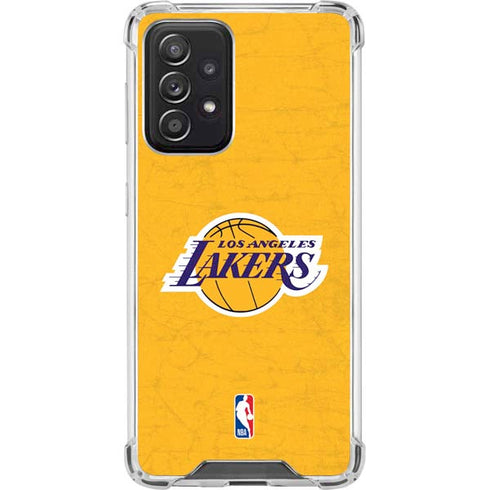 NBA Los Angeles Lakers Distressed Galaxy A52 5G Clear Case
