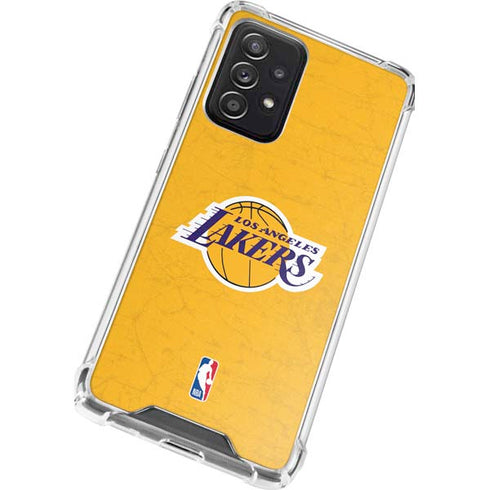 NBA Los Angeles Lakers Distressed Galaxy A52 5G Clear Case