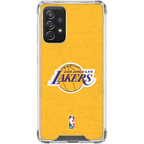 NBA Los Angeles Lakers Distressed Galaxy A72 5G Clear Case