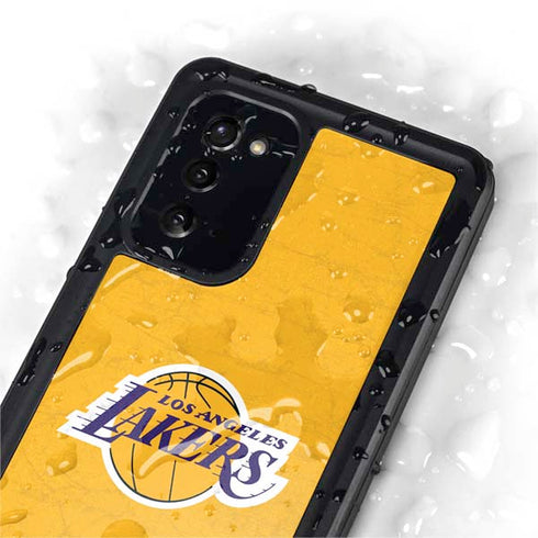 NBA Los Angeles Lakers Distressed Galaxy Note20 5G Waterproof Case