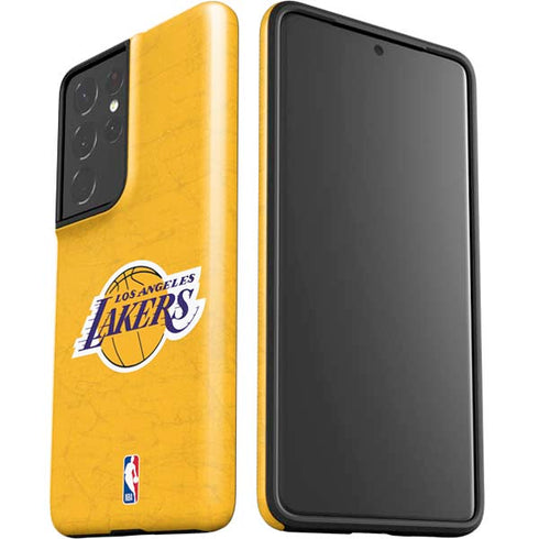 NBA Los Angeles Lakers Distressed Galaxy S21 Ultra 5G Pro Case