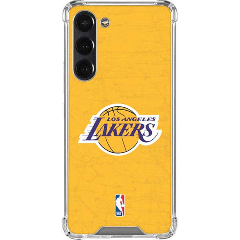 NBA Los Angeles Lakers Distressed Galaxy S24 FE Clear Case