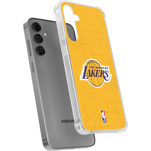 NBA Los Angeles Lakers Distressed Galaxy S24 Plus Clear Case