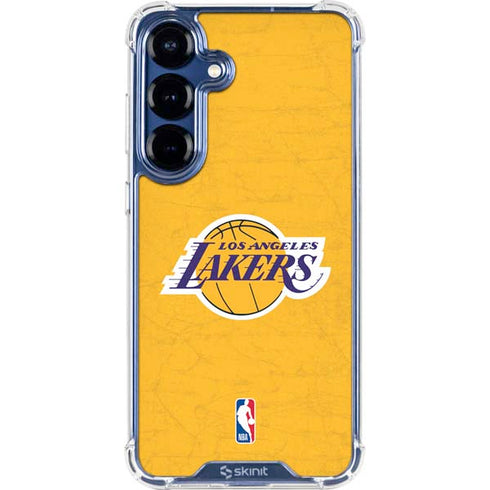 NBA Los Angeles Lakers Distressed Galaxy S25 Plus Clear Case