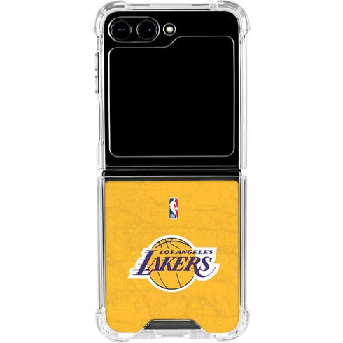 NBA Los Angeles Lakers Distressed Galaxy Z Flip5 5G Clear Case
