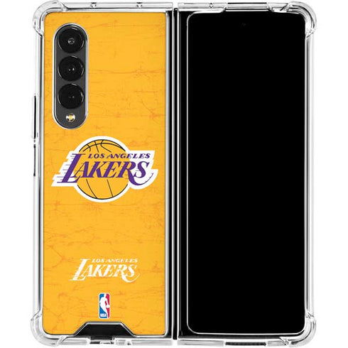 NBA Los Angeles Lakers Distressed Galaxy Z Fold4 5G Clear Case