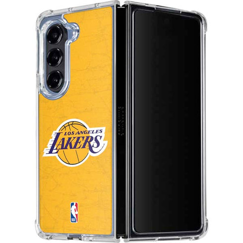 NBA Los Angeles Lakers Distressed Galaxy Z Fold5 5G Clear Case