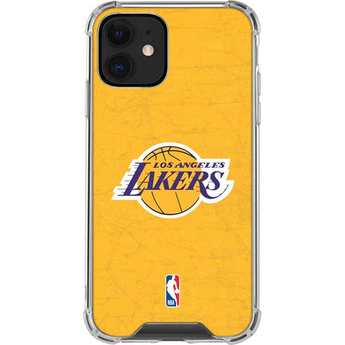 NBA Los Angeles Lakers Distressed iPhone 12 Clear Case
