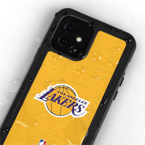 NBA Los Angeles Lakers Distressed iPhone 12 Mini Waterproof Case