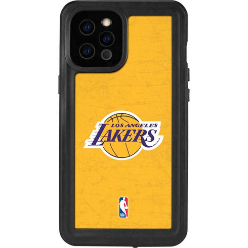 NBA Los Angeles Lakers Distressed iPhone 12 Pro Max Waterproof Case
