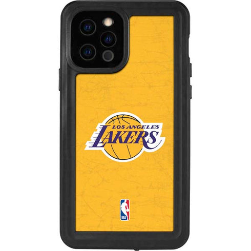NBA Los Angeles Lakers Distressed iPhone 12 Pro Waterproof Case