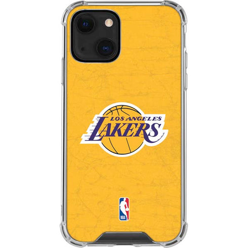 NBA Los Angeles Lakers Distressed iPhone 13 Mini Clear Case
