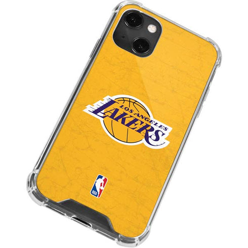 NBA Los Angeles Lakers Distressed iPhone 13 Mini Clear Case