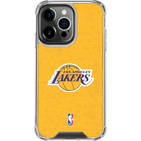 NBA Los Angeles Lakers Distressed iPhone 13 Pro Clear Case