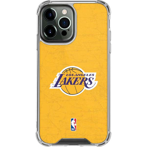 NBA Los Angeles Lakers Distressed iPhone 13 Pro Max Clear Case
