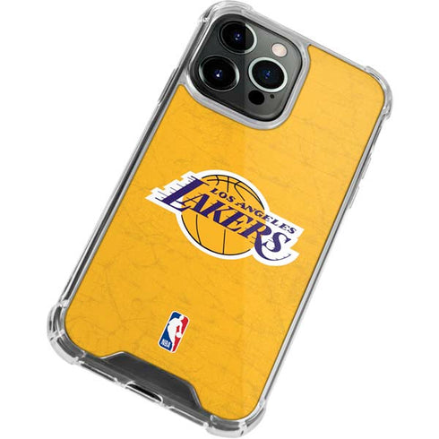 NBA Los Angeles Lakers Distressed iPhone 13 Pro Max Clear Case