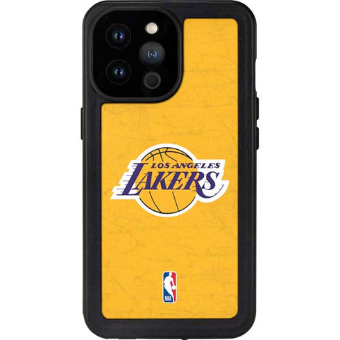 NBA Los Angeles Lakers Distressed iPhone 14 Pro Max Waterproof Case