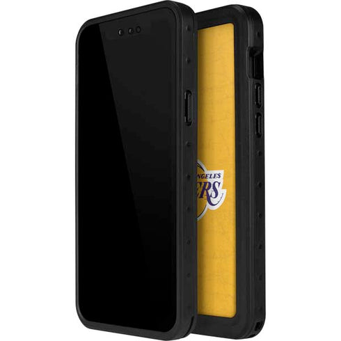 NBA Los Angeles Lakers Distressed iPhone 14 Pro Waterproof Case