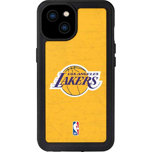 NBA Los Angeles Lakers Distressed iPhone 15 Plus Waterproof Case