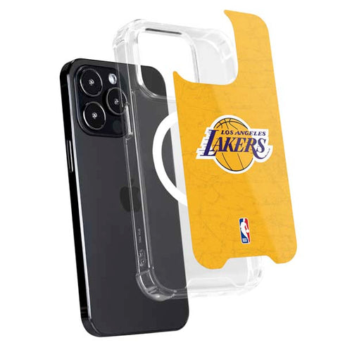 NBA Los Angeles Lakers Distressed iPhone 15 Pro MagSafe Case