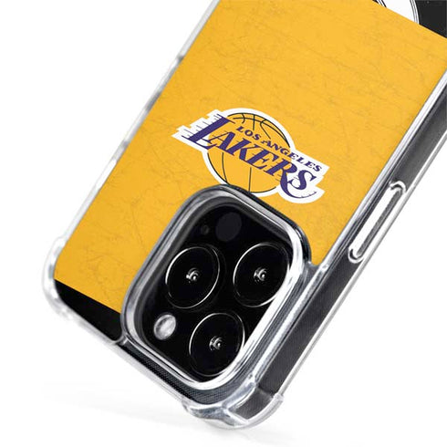 NBA Los Angeles Lakers Distressed iPhone 15 Pro MagSafe Case