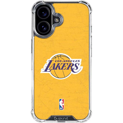 NBA Los Angeles Lakers Distressed iPhone 16 Clear Case
