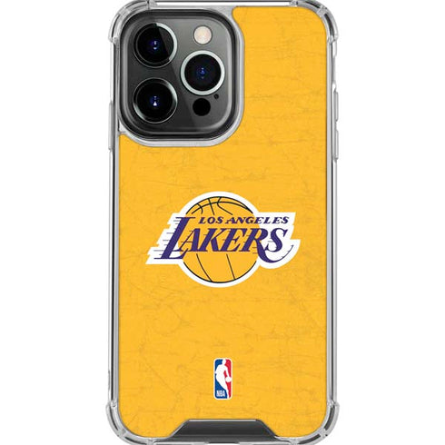 NBA Los Angeles Lakers Distressed iPhone 16 Pro Max Clear Case