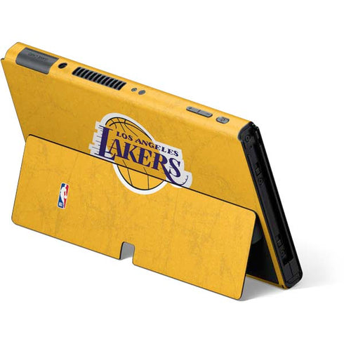 NBA Los Angeles Lakers Distressed Nintendo Switch OLED (2021) Skin