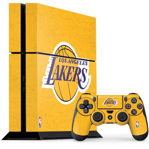 NBA Los Angeles Lakers Distressed PS4 Console and Controller Bundle Skin