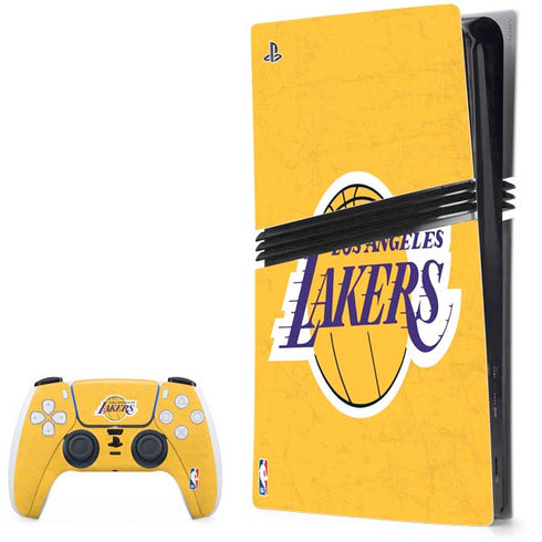 NBA Los Angeles Lakers Distressed PS5 Pro Bundle Skin