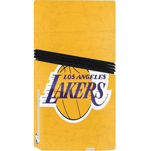 NBA Los Angeles Lakers Distressed PS5 Pro Disk Bundle Skin