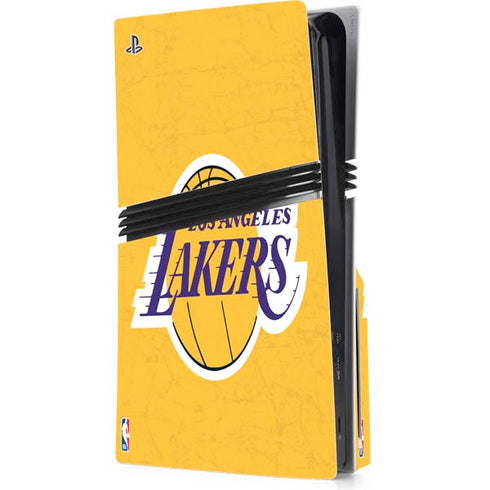 NBA Los Angeles Lakers Distressed PS5 Pro Disk Console Skin