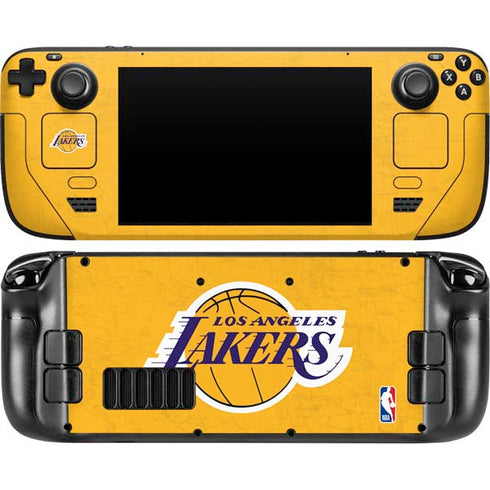 NBA Los Angeles Lakers Distressed Steam Deck Handheld Gaming Computer Skin