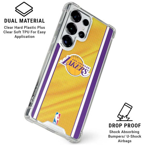 NBA Los Angeles Lakers Home Jersey Galaxy S25 Ultra Clear Case