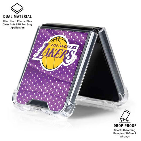 NBA Los Angeles Lakers Home Jersey Galaxy Z Flip6 Clear Case